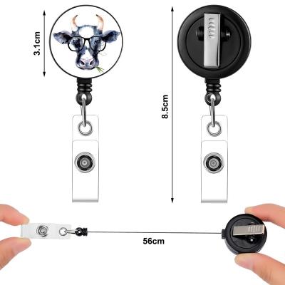 China Custom Logo Retractable Lanyard ID Card Name Badge Holder Reels with Clip Keep ID Key Nurse Badge Holder Id Card for sale