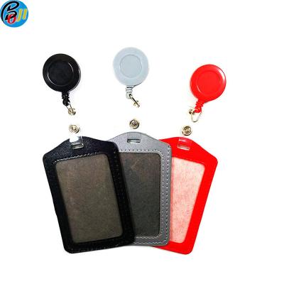 China European style High quality fashion leather lanyard id card badge holder for sale