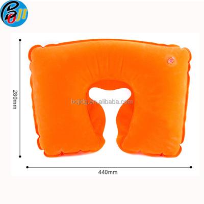 China Colorful Air Inflation Flocked U-shape Pillow, Car Pilliow Wholesale for sale