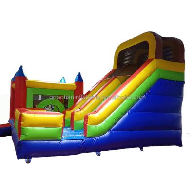 China PVC tarpaulin commercial inflatable party slide devices.bouncy giant bouncy castle with amusement slide and climb parent kid restaurant for sale