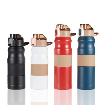 China Seaygift Logo Outdoor Fitness Stainless Steel PORTABLE Double Wall Custom Vacuum Insulated Water Bottle Thermos Flask With Straw Lid for sale