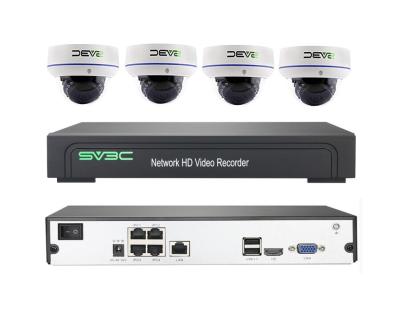 China Weatherproof H.265 NVR POE HD 1080P 4 Channel CCTV IP Cameras Kits 4CH Dome NVR Kit Security Camera System for sale