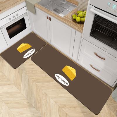 China Washable Cute Cartoon Water And Oil Absorption Kitchen Mat 2 Pieces Washable Kitchen Floor Mats Anti Fatigue Kitchen Mat for sale