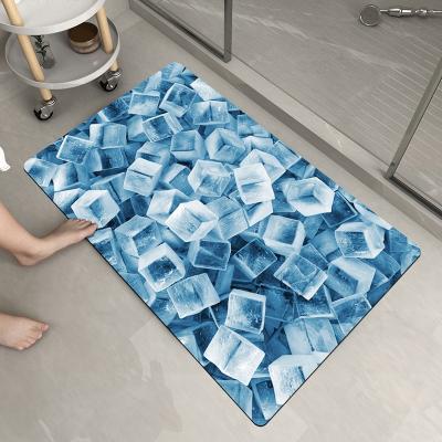 China Reversible 2022 new style outdoor mat Absorbent non-slip silicone bath mat Design sizes can be customized absorbed water bath mat for sale