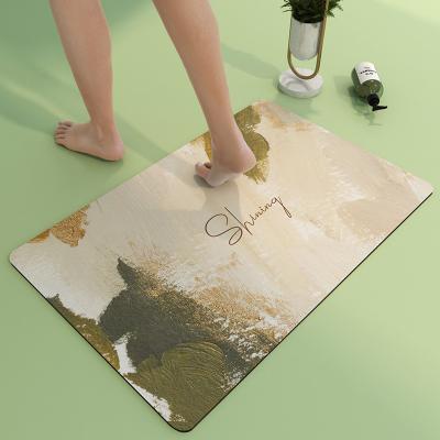 China Sustainable 2022 new style outdoor mat Absorbent non-slip silicone bath mat Design sizes can be customized diatomite bath mat for sale