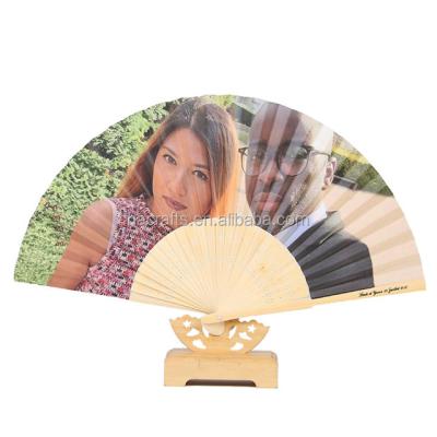 China China High Quality Custom Hand Made Bamboo Paper Fan For Wedding for sale