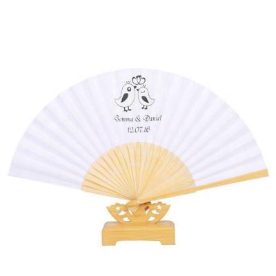 China China Most Popular Bamboo Paper Crafts Hand Wedding Fan Favors Gifts For Guests for sale