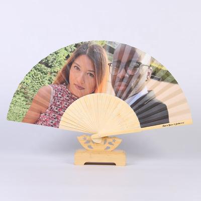 China China Paper Hand Fan Personalized Bride and Groom Photo for Wedding Party for sale