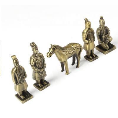 China China cute alloy material terracotta warriors and horses tiny box for gift for sale