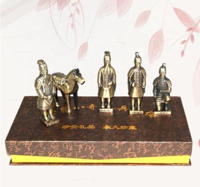 China Home Decoration Small Size Life Size Soldier Home Souvenir China Warrior Bronze Sculpture Brass Statue For Sale for sale