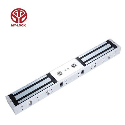 China Modern Electromagnetic Led Double Door Lock 1200lbs Maglock Holding Force For Access Control Double Door 12v DC With Lock Sensor for sale