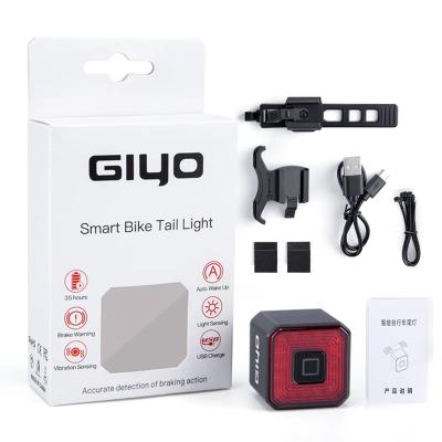 China Bike On/Off Smart Stop USB Charging Accessory Bike Safety Light Taillight LED Rear Lantern Stop Signal Brake Auto On/Off Cycling Lamp for sale