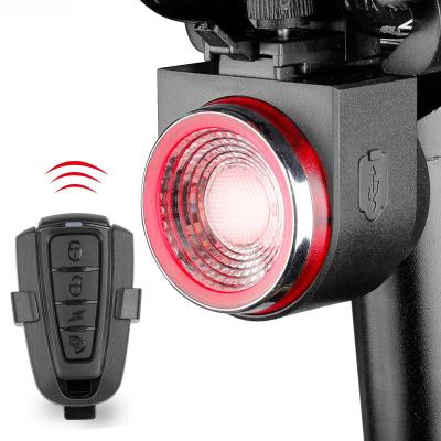 China Rear Visual Warning/Bell/Burglary Alarm/Bike Bicycle Rear Light Tail Light Wireless Smart Remote Call A8 Led for sale