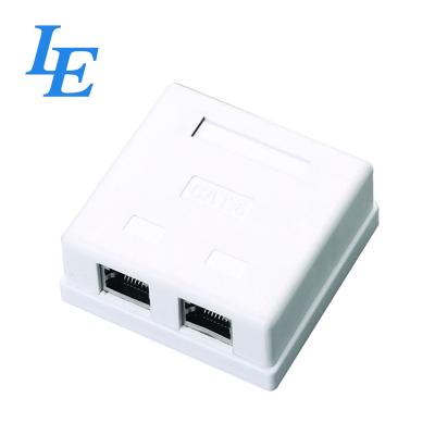 China Dual 2 Port Networking Networking RJ45 Cat6 UTP Trapezoidal Surface Mount Jack Box for sale