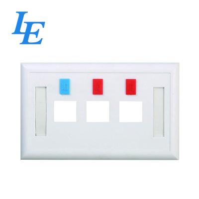 China Telecommunication LE CAT5E/6 3 Port RJ45 Socket Faceplate For Telecommunication for sale