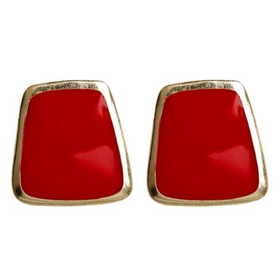 China Cute fashion and simple temperament enamel earrings cold wind earrings painting girls for sale