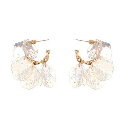 China Delicate Earrings CLASSIC Retro Fashion Simple Geometric Earrings With Transparent Petals And Earrings for sale