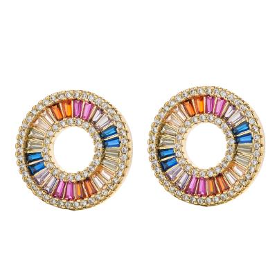 China CLASSIC Fashion Jewelry Crystal Brass Earrings Women Shiny Round Drop Earring for sale