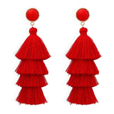 China CLASSIC wholesales fashion 2021 new stylish four layer tassel earrings for women for sale