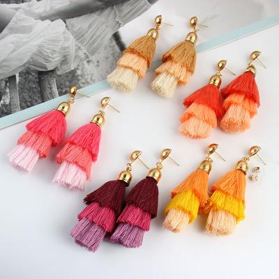 China Wholesale CLASSIC Bohemian Colorful Tassel Earrings Retro Vintage Temperament Earrings Jewelry For Women for sale