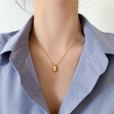 China Trendy Jewelry Bulk Fashion Necklace Stainless Steel Necklace Non Tarnish 18k Gold Stainless Steel Necklace for sale