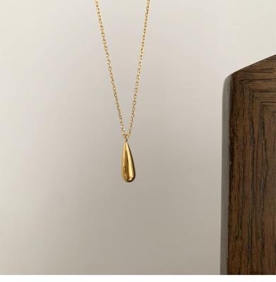 China FASHIONABLE Wholesale Tear Drop Shape Solid Stainless Steel Pendant Charm Drop Water Necklace for sale