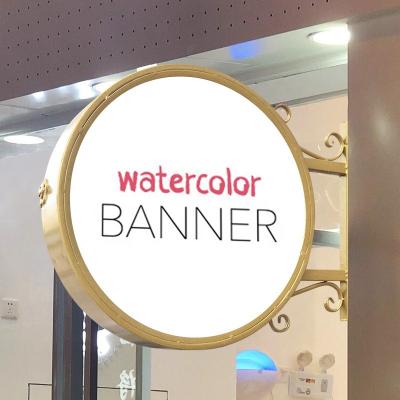 China Wall Mounted Display Outdoor Advertising 3D Advertising Logo Printed Led Circle Vacuum Forming Light Box Sign for sale