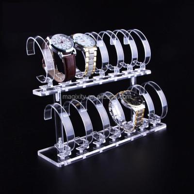 China Custom Made High Quality Cardboard Floor Display Case Counter Acrylic Watch Display Stand for sale