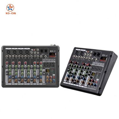 China 4 Channel Mixing Console USB BT Performance Stage Sound Mixer DSP Effect Disco\Bar\Club\Home Professional Audio Mixer RX8 16 for sale