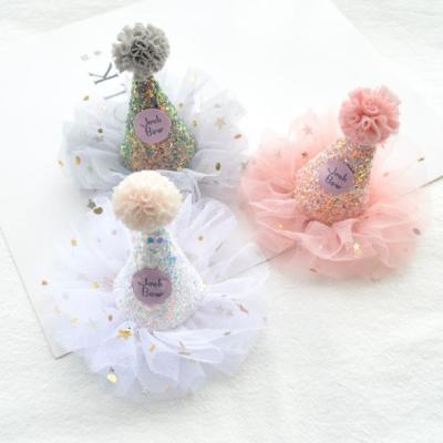 China Sweet Korean Hair Accessories Baby Hairpins Chiffon Cloth Sequin Fabric Sequin Hat Hair Clips Hair Clips For Kids for sale