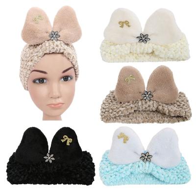 China Fashion Baby Popular Hair Accessories Cute Cloth Soft Cat Ear Headbands Soft Elastic Headband for sale