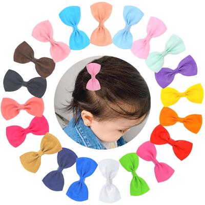 China Fashion Hair Accessories Custom Popular Baby Hairpin Small Grosgrain Ribbon Hair Bow Clips for sale