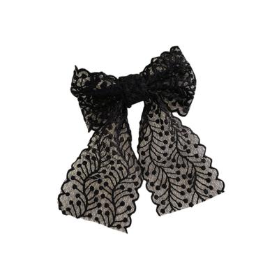 China Fashion Woman French Lace Bow Hair Clips Accessories Mulberry Headdress Ladies Hair Decoration For Girls for sale