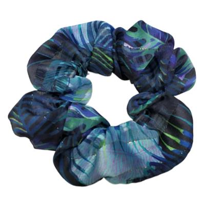 China Popular retro ink dye tie hair accessories wholesale retro ink dye tie elastic hair scrunchies chiffon hair scrunchies for sale