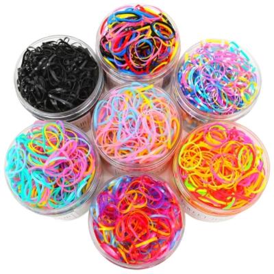 China Keep Warm 500 Pieces Pack Baby Hair Elastic Bands Small Colorful Soft Thick Elastic Hair Ties For Toddler Infants Kids Girls for sale