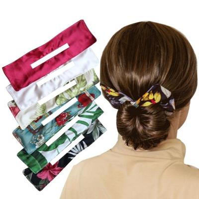 China Girl Hair Decoration Fashion Summer DIY Floral Printed Twist Twist Women Bow Headbands Skillful Bun for sale