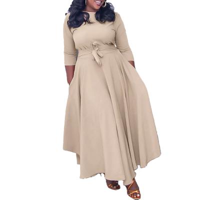 China Fashion Temperament Summer 2023 Washable Custom Lady Dress Spring Female Vestidos Women New Lace Up African Plus Size Long Skirt Dress for sale