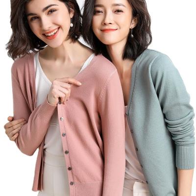 China New Breathable Elegant Looser Female V-Neck Knitted Sweater Lady Spring Autumn Chemical Fiber Blended Fashion Size Custom Women Sweater for sale