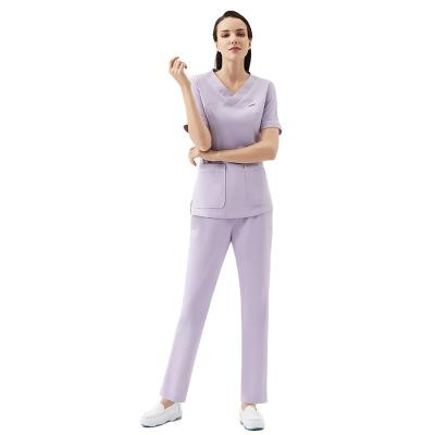 China New Quality Breathable Medical Care Set Doctor Nurse Surgery Long Sleeve Shorts Sleeve Hospital Polyester Customized Split Workwear for sale