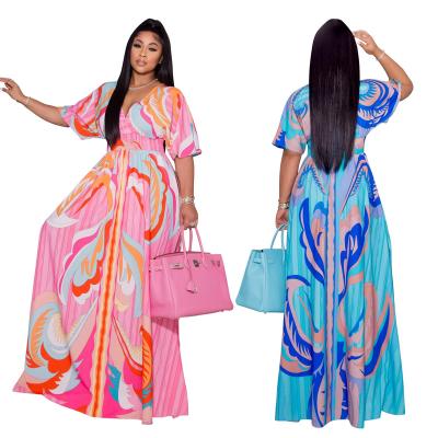 China 2023 Summer Anti-static Women's Autumn New Fashion Plus Size Lady Vestidos Casual Custom Female Butterfly Print Sheath Elegant Long Dress for sale