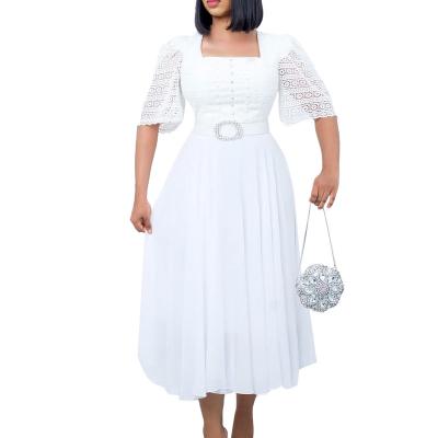 China 2023 High Quality Anti-Static New Plus Size Fashion Custom Women Lady Elegant Casual Female Dress Spliced ​​Chiffon Dress Vestidos for sale