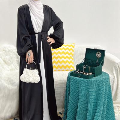 China Polyethersulfone Breathable Women's Lady Vestidos Female Dress Middle East Long Sleeve Cardigan Long Robe Textured Muslim Arabic Muslim Abaya Custom for sale