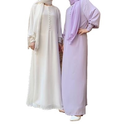 China Polyethersulfone 2023 Custom Made Women Maxi Long Abaya Muslim Dress Hijab Jilbab Khimar Dubai Satin Chiffon Modest Islamic Clothing Kaftan Crepe for sale