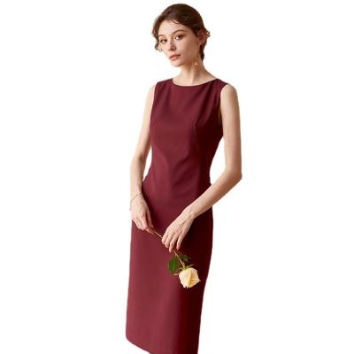 China 2023 Spring Fashion New Women's Custom Lady Vestidos Mid-Fit Slim Temperament Simple Female Elegant Anti-static Length Professional Dress for sale