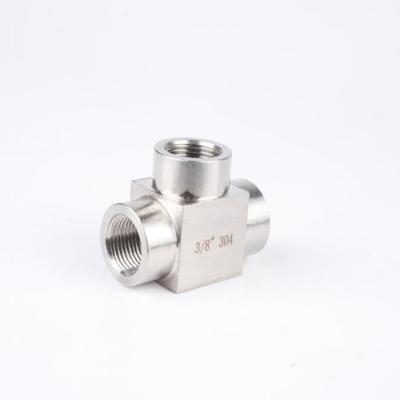 China 304 304 Stainless Steel Sanitary Pipe Fitting Tee Branch Pipe Tube Thread Stainless Steel Pipe Fitting for sale