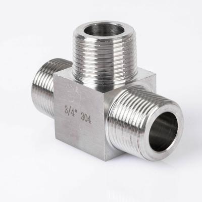 China New Stainless Steel Style Water Pipe Connector Malleable Iron External Fittings Taps Pipe Fittings Tee for sale