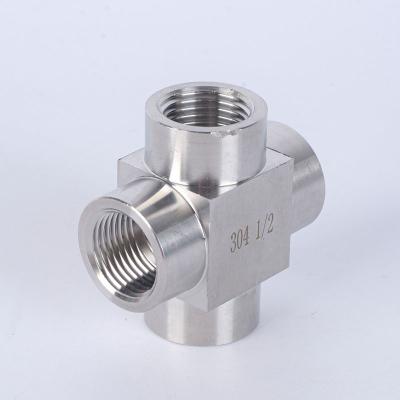 China Top Quality Best Price 304SS Stainless Steel Female Thread 304ss 4 Way Pipe Fitting Pipe Fittings Cross for sale