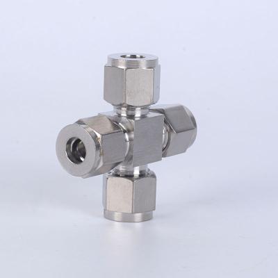 China Stainless Steel 304SS Top Ferrule 304ss Intermediate Four Way Common Threaded Pipe Fittings Pipe Fitting Reducer Nipple for sale