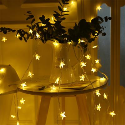 China Decorative Lights Custom Design CE ROHS Battery Power Falling Twinkle Christmas Led Star Fairy Lights for sale