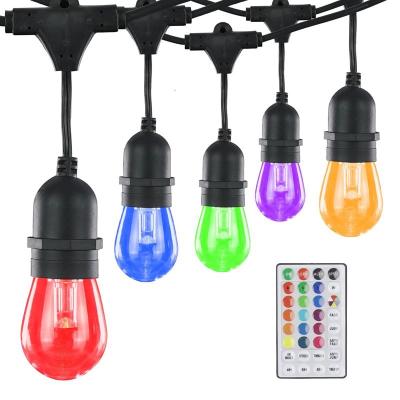 China Plastic S14 RGB LED Garden Light Bulb Outdoor Patio Christmas Wedding Party Light Bulbs Festoon String Lights for sale